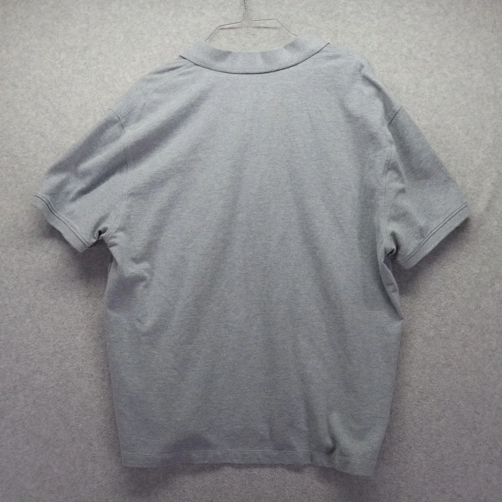 Banana Republic Polo Shirt Mens XL Pique Casual Organic Cotton Gray Short Sleeve